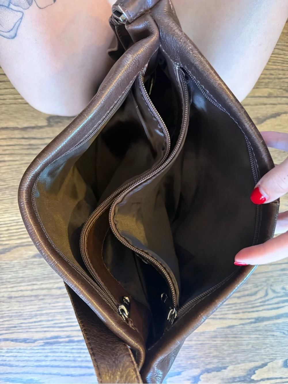 Genuine Leather Slouchy Crossbody Shoulder Bag
